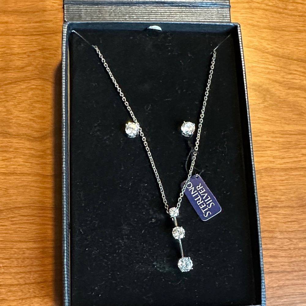 Sterling Silver Necklace and Earring Set